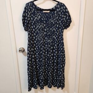 NWOT Pintuck Navy Shift Dress
